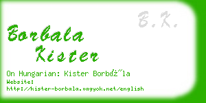 borbala kister business card